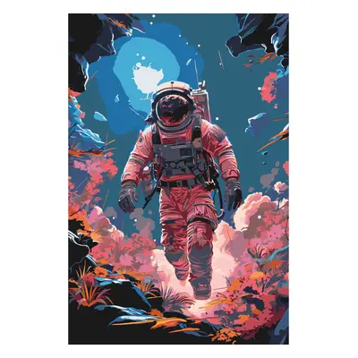 MALUJEŠ Malování podle čísel - KOSMONAUT Rozměr: 60x80 cm, Rámování: bez rámu a bez vypnutí plát