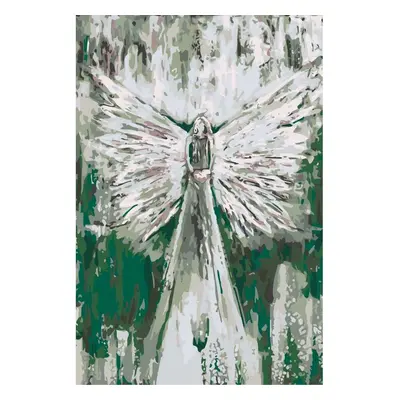 MALUJEŠ Malování podle čísel - ANDĚLÉ OD LENKY - LOVE ANGEL GREEN Rozměr: 40x60 cm, Rámování: vy