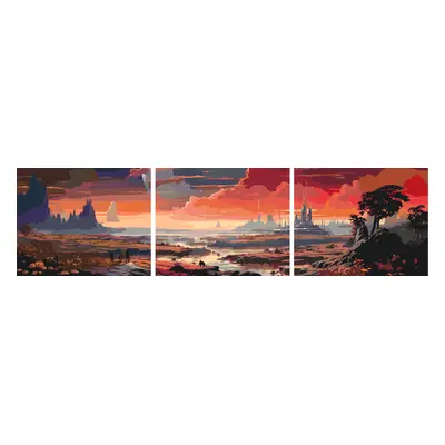 MALUJEŠ Malování podle čísel - SET NA JINÉ PLANETĚ Rozměr: 80x100 cm, Rámování: vypnuté plátno n