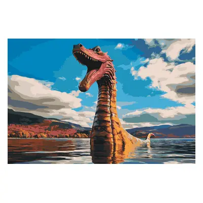 MALUJEŠ Malování podle čísel - ZPÍVAJÍCÍ LOCH NESS Rozměr: 40x60 cm, Rámování: bez rámu a bez vy