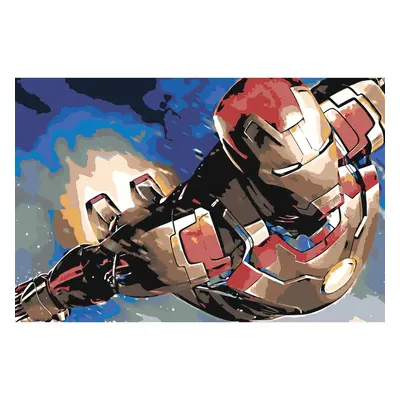 MALUJEŠ Malování podle čísel - IRON MAN Rozměr: 80x120 cm, Rámování: bez rámu a bez vypnutí plát