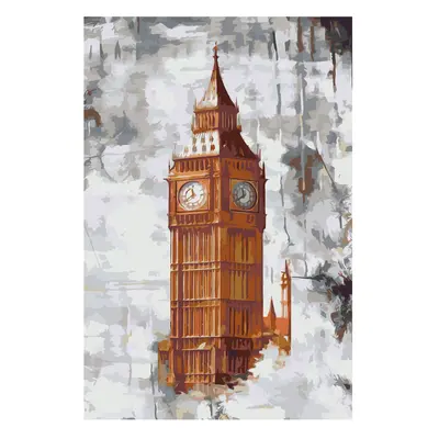 MALUJEŠ Malování podle čísel - BIG BEN V MLZE Rozměr: 60x80 cm, Rámování: bez rámu a bez vypnutí