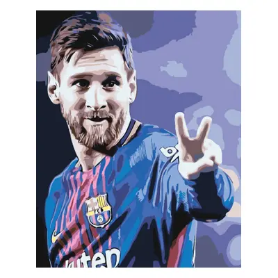 MALUJEŠ Malování podle čísel - MESSI V DRESU Rozměr: 30x40 cm, Rámování: bez rámu a bez vypnutí 