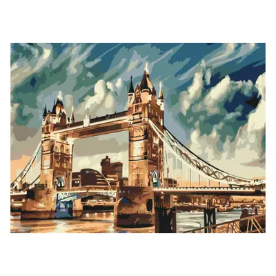 MALUJEŠ Malování podle čísel - OSVÍCENÝ TOWER BRIDGE Rozměr: 80x100 cm, Rámování: bez rámu a bez