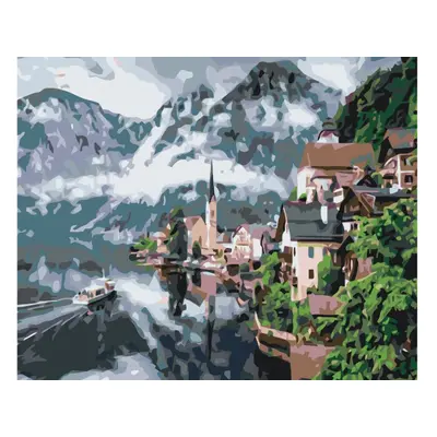 MALUJEŠ Malování podle čísel - HALLSTATT Rozměr: 30x40 cm, Rámování: bez rámu a bez vypnutí plát