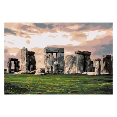 MALUJEŠ Malování podle čísel - MAGICKÝ STONEHENGE Rozměr: 40x60 cm, Rámování: bez rámu a bez vyp