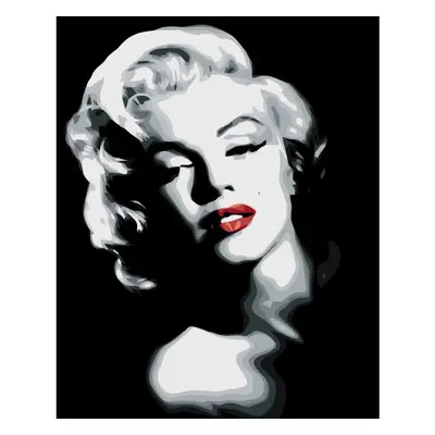 MALUJEŠ Malování podle čísel - ČERNOBÍLÁ MARILYN Rozměr: 30x40 cm, Rámování: vypnuté plátno na r