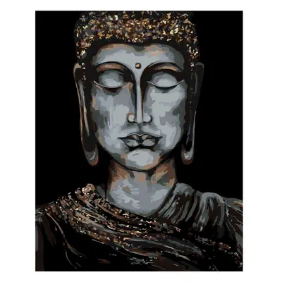 MALUJEŠ Malování podle čísel - OBRAZY OD LENKY - ZLATÝ BUDDHA - TMAVÝ Rozměr: 60x80 cm, Rámování