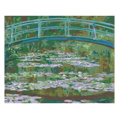 MALUJEŠ Malování podle čísel - LEKNÍNY POD ZAHRADNÍM MŮSTKEM (CLAUDE MONET) Rozměr: 60x80 cm, Rá