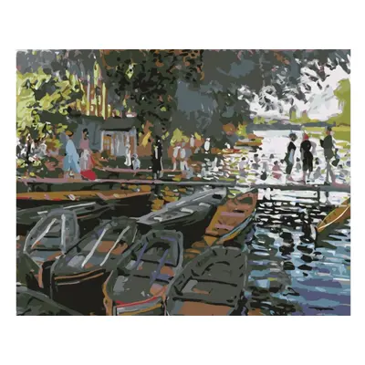 MALUJEŠ Malování podle čísel - CLAUDE MONET - KOUPÁNÍ V LA GRENOUILLERE Rozměr: 40x50 cm, Rámová