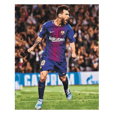 MALUJEŠ Malování podle čísel - LIONEL MESSI Rozměr: 60x80 cm, Rámování: bez rámu a bez vypnutí p