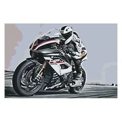 MALUJEŠ Malování podle čísel - BMW HP4 Rozměr: 40x60 cm, Rámování: vypnuté plátno na rám