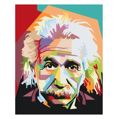 MALUJEŠ Malování podle čísel - ABSTRAKTNÍ ALBERT EINSTEIN Rozměr: 40x50 cm, Rámování: vypnuté pl