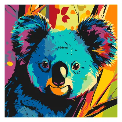 MALUJEŠ Malování podle čísel - BAREVNÁ KOALA Rozměr: 50x50 cm, Rámování: bez rámu a bez vypnutí 