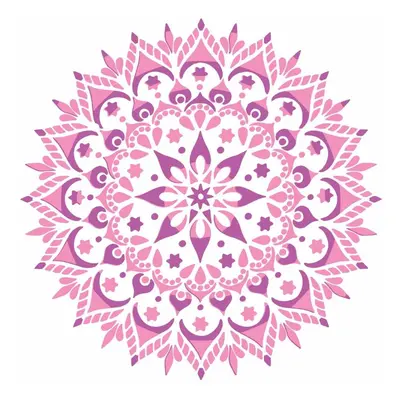 MALUJEŠ Malování podle čísel - MANDALA RŮŽOVO-BÍLÁ Rozměr: 50x50 cm, Rámování: bez rámu a bez vy