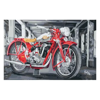 MALUJEŠ Malování podle čísel - KOLJA - JAWA 350 OHV Rozměr: 40x60 cm, Rámování: vypnuté plátno n