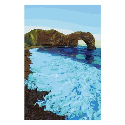 MALUJEŠ Malování podle čísel - TATIANA HEPPLEWHITE - SKALNÍ BRÁNA DURDLE DOOR Rozměr: 80x120 cm,