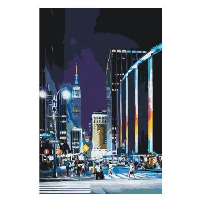 MALUJEŠ Malování podle čísel - NOČNÍ NEW YORK Rozměr: 60x80 cm, Rámování: vypnuté plátno na rám