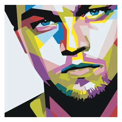 MALUJEŠ Malování podle čísel - ABSTRAKTNÍ LEONARDO DI CAPRIO Rozměr: 80x80 cm, Rámování: bez rám