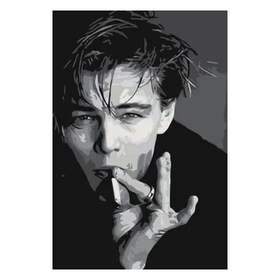 MALUJEŠ Malování podle čísel - LEONARDO DICAPRIO S CIGARETOU Rozměr: 40x50 cm, Rámování: vypnuté