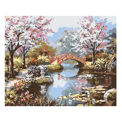 MALUJEŠ Malování podle čísel - JAPONSKÁ ZAHRADA Rozměr: 80x100 cm, Rámování: vypnuté plátno na r