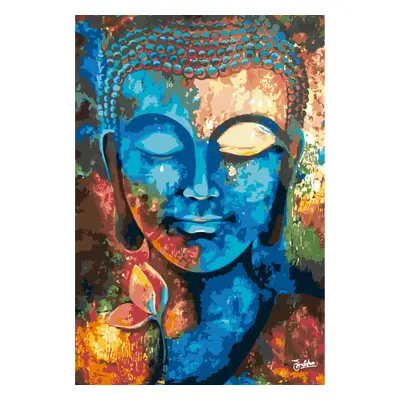 MALUJEŠ Malování podle čísel - GULISTAAN - BAREVNÝ BUDDHA Rozměr: 40x60 cm, Rámování: bez rámu a