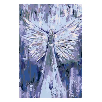 MALUJEŠ Malování podle čísel - ANDĚLÉ OD LENKY - LOVE ANGEL PURPLE Rozměr: 40x60 cm, Rámování: b