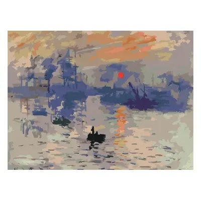 MALUJEŠ Malování podle čísel - CLAUDE MONET - VÝCHOD SLUNCE Rozměr: 40x50 cm, Rámování: vypnuté 