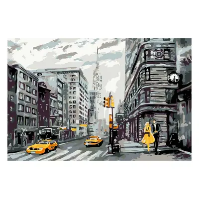 MALUJEŠ Malování podle čísel - ČERNOŽLUTÝ NY Rozměr: 40x60 cm, Rámování: vypnuté plátno na rám