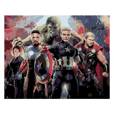 MALUJEŠ Malování podle čísel - AVENGERS END GAME Rozměr: 80x100 cm, Rámování: bez rámu a bez vyp