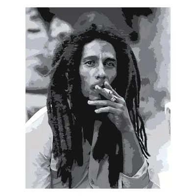 MALUJEŠ Malování podle čísel - KOUŘÍCÍ BOB MARLEY Rozměr: 60x80 cm, Rámování: bez rámu a bez vyp