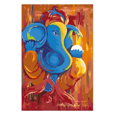 MALUJEŠ Malování podle čísel - BAREVNÝ GANESHA Rozměr: 80x120 cm, Rámování: vypnuté plátno na rá