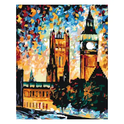 MALUJEŠ Malování podle čísel - BIG BEN V BARVÁCH Rozměr: 60x80 cm, Rámování: bez rámu a bez vypn