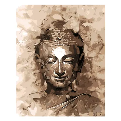 MALUJEŠ Malování podle čísel - HNĚDÝ BUDDHA Rozměr: 30x40 cm, Rámování: vypnuté plátno na rám