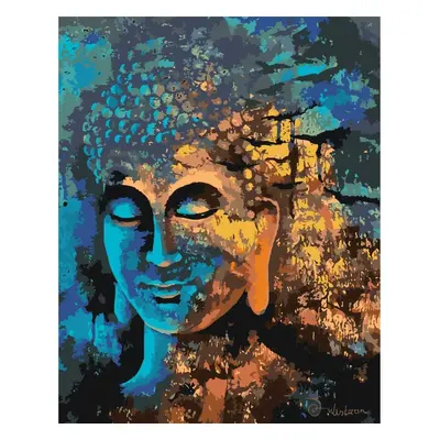 MALUJEŠ Malování podle čísel - GULISTAAN - BUDDHA A ČERNÉ VRÁNY Rozměr: 80x100 cm, Rámování: vyp