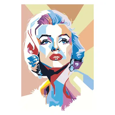 MALUJEŠ Malování podle čísel - MALOVANÁ MARILYN Rozměr: 60x80 cm, Rámování: bez rámu a bez vypnu