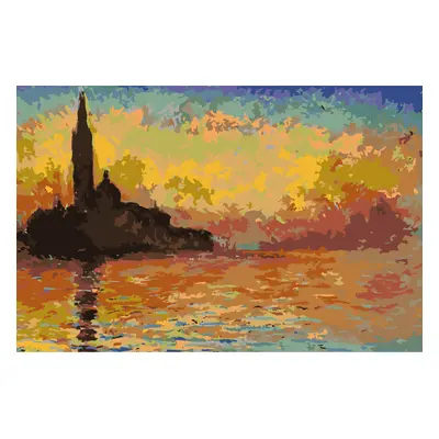 MALUJEŠ Malování podle čísel - CLAUDE MONET - SAN GIORGIO MAGGIORE ZA SOUMRAKU Rozměr: 60x80 cm,