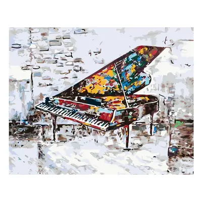 MALUJEŠ Malování podle čísel - OBRAZY OD IRENY - PIANO Rozměr: 80x100 cm, Rámování: vypnuté plát