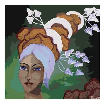 MALUJEŠ Malování podle čísel - KATEŘINA MAREYI - FUNGI WOMAN Rozměr: 80x80 cm, Rámování: vypnuté