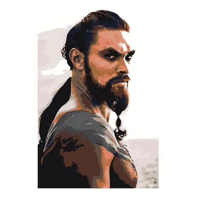 MALUJEŠ Malování podle čísel - GAME OF THRONES - KHAL DROGO Rozměr: 80x120 cm, Rámování: bez rám