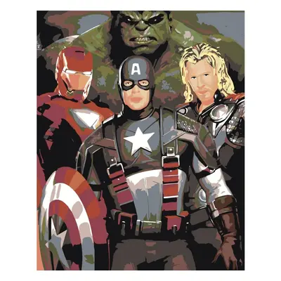 MALUJEŠ Malování podle čísel - AVENGERS III Rozměr: 60x80 cm, Rámování: bez rámu a bez vypnutí p