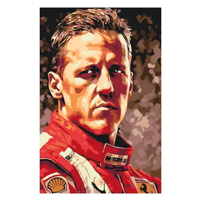 MALUJEŠ Malování podle čísel - MICHAEL SCHUMACHER Rozměr: 60x80 cm, Rámování: vypnuté plátno na 