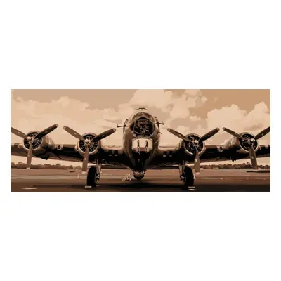 MALUJEŠ Malování podle čísel - B-17 SEPIA Rozměr: 40x100 cm, Rámování: vypnuté plátno na rám