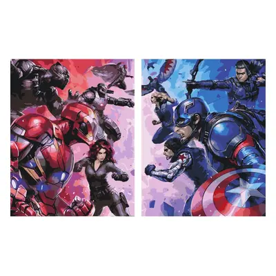 MALUJEŠ Malování podle čísel - SET AVENGERS Rozměr: 30x40 cm, Rámování: bez rámu a bez vypnutí p