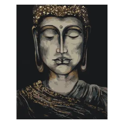 MALUJEŠ Malování podle čísel - OBRAZY OD LENKY - ZLATÝ BUDDHA - SVĚTLÝ Rozměr: 30x40 cm, Rámován