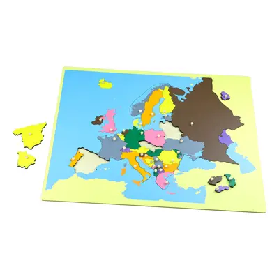 Puzzle - mapa Evropa - bez rámečku