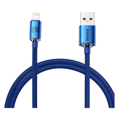 Baseus Crystal Shine odolný opletený kabel USB / Lightning 2.4A 1,2m blue