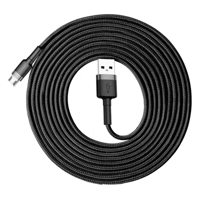 Baseus Cafule extra odolný nylonem opletený kabel USB / Micro USB QC3.0 2A 3m black-gray