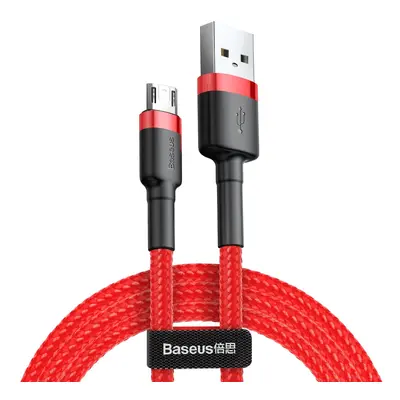 Baseus Cafule extra odolný nylonem opletený kabel USB / Micro USB QC3.0 2,4A 1m red