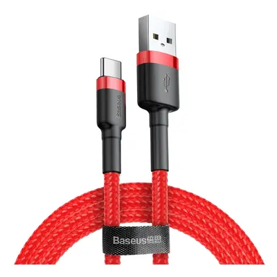 Baseus Cafule extra odolný nylonem opletený kabel USB / USB-C QC3.0 2A 2m red